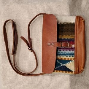 Hand Woven Wool and Leather Purse